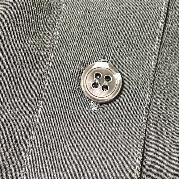 Eileen Fisher Silk Shirt Dress Gray Petite Small Drawstring Waist Minimalist - Picture 6 of 10